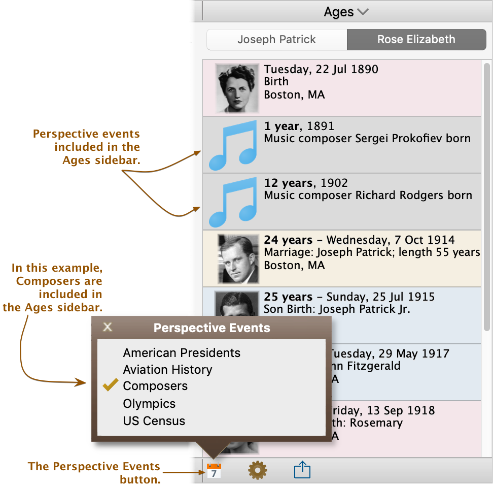 Ages Window with Perspective Events