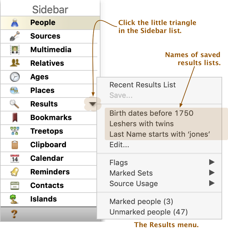 The Island Register Family Relationship Chart