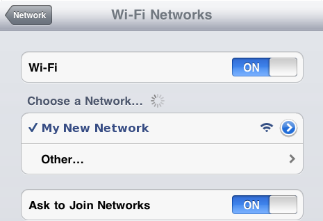 Select the new network